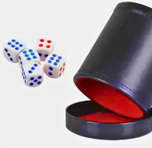 Dados Copo Premium Em Couro Com Tampa - Rpg /jogos Tabuleiro