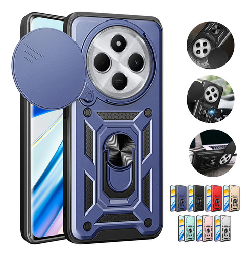 Funda Uso Rudo Para Poco C75, Redmi 14c Deslizante + Cristal