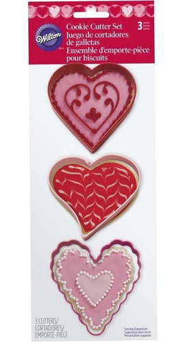 Set 3 Cortantes De Galletitas Corazones Wilton 2308-1125