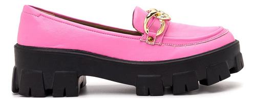 Sapato Feminino Oxford Mocassim Tratorado Napa Rosa Azaléia