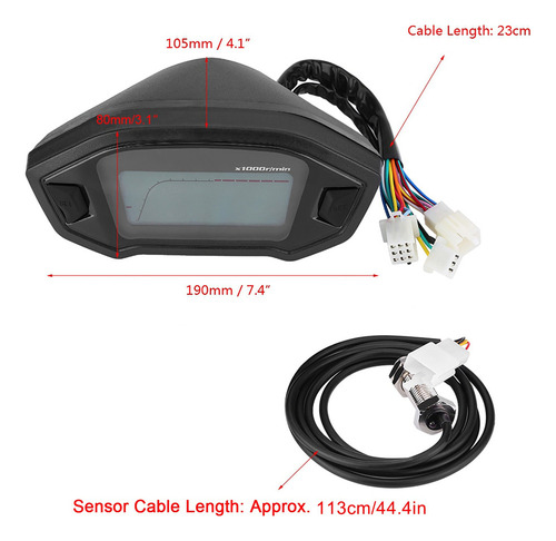 Velocímetro Lcd Digital Universal Moto Con Sensor Velocidad
