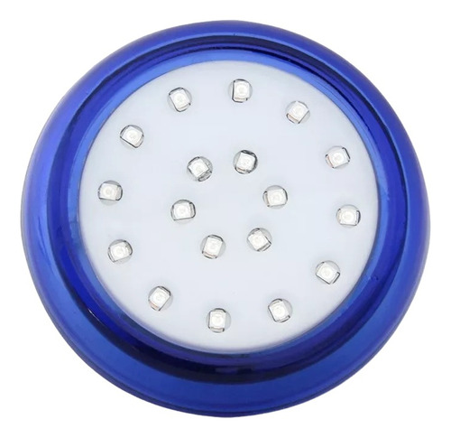 Luminária Led Piscina Branco Quente 18w 80mm Ip68 Corpo Azul