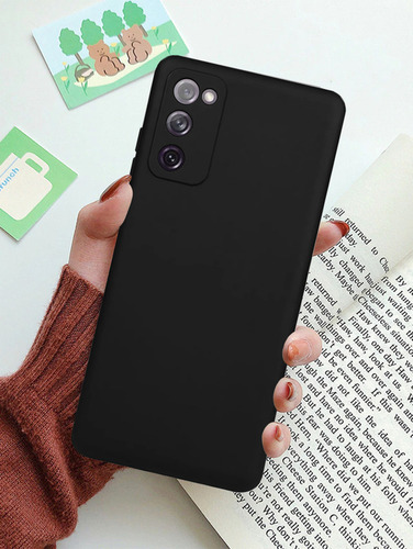 Capa Capinha Silicone Aveludada Preta Para Galaxy S10 Lite