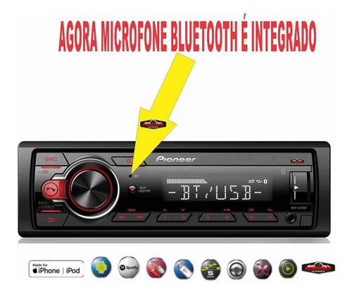 Som automotivo Pioneer MVH S118UI com USB