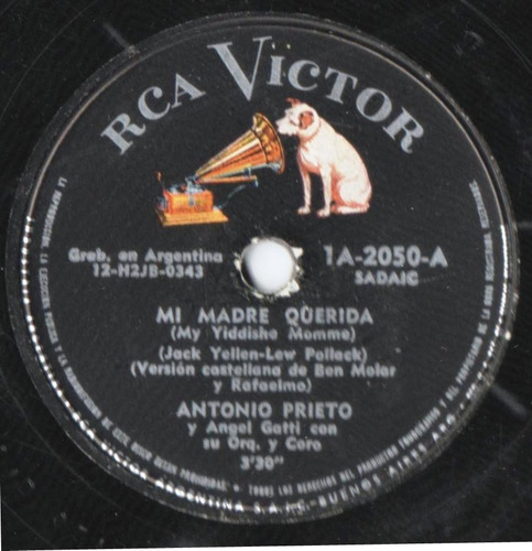 Disco De Pasta 78 Rpm Antonio Prieto Mi Lejano Amor 1a-2050