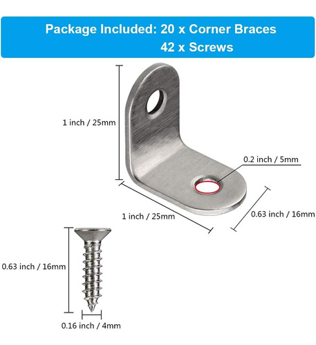 Soporte Esquina Pequeño Para Madera Metal Angulo Recto