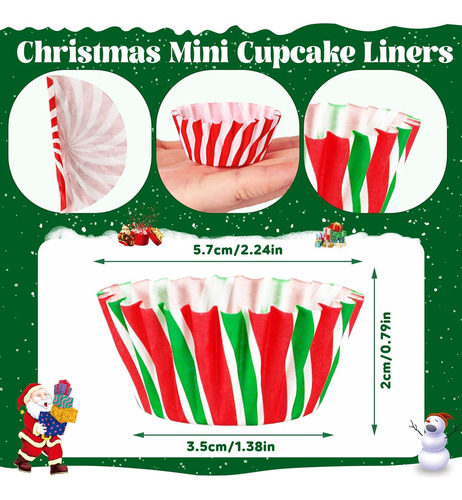 Forros Navideños Para Minicupcakes Augsun, 800 Unidades, Car