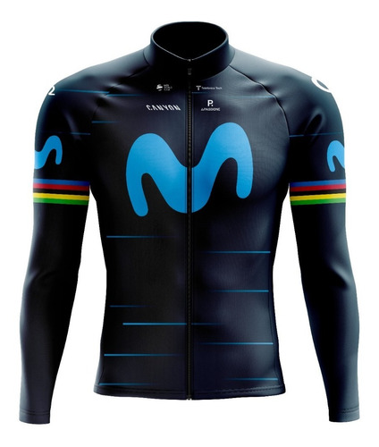 Jersey Ciclismo Ruta Mtb Movistar 2022 Azul Manga Larga