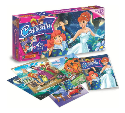 Puzzle  Cenicienta  X4 Pzs+cuento Duravit Del Tomate