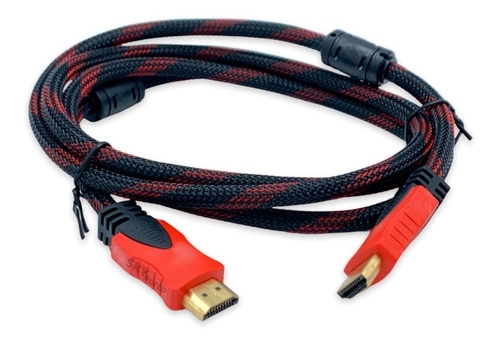 Imagen 1 de 1 de Cable Hdmi Reforzado 3 Metros Monitor Tv Hd 1080 4k Dorado