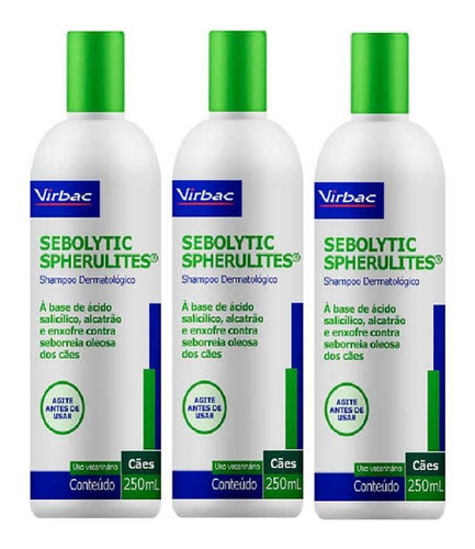 3 Un Shampoo Sebolytic Spherulites Para Seborreia - 250 Ml
