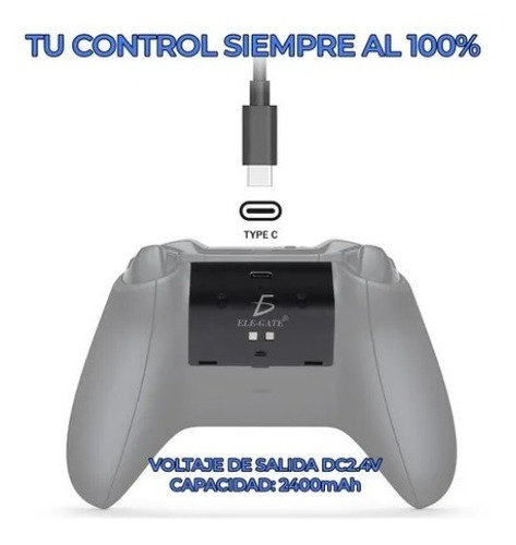 Imagen 5 de 6 de Carga Y Juega Para Control Xbox One Batería Entra Tipo C