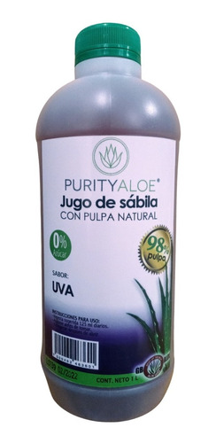 Purity Aloe Jugo De Sábila (aloe Vera), Litro Con Sabor Uva