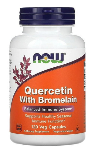 Now Quercetin 800mg Con Bromelina 165mg 120 Cápsulas 