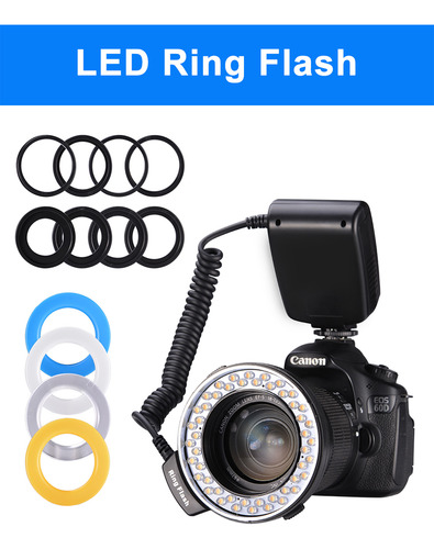 Para Linterna Canon Nikon Macro Led Con Forma De Anillo