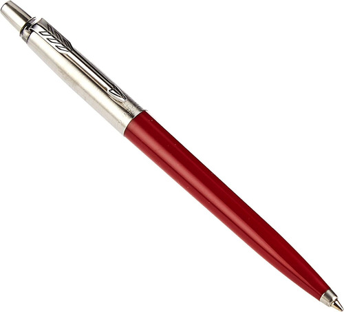 1 X Parker Jotter Retractable Ball Point Pen, Red Barrel, Bl