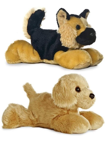 Aurora Plush Mini Flopsies 8 Dog Bundle, Golden And Shep