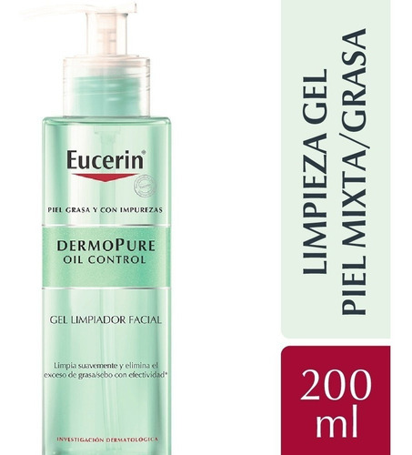 Eucerin Dermo Pure Oil Control Gel De Limpeza Facial Eucerin día/noche para piel grasa de 200mL/204g