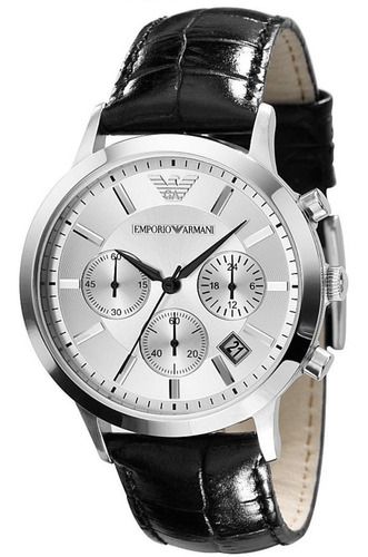 Reloj Emporio Armani Ar2432 Black Leather Original Sellado