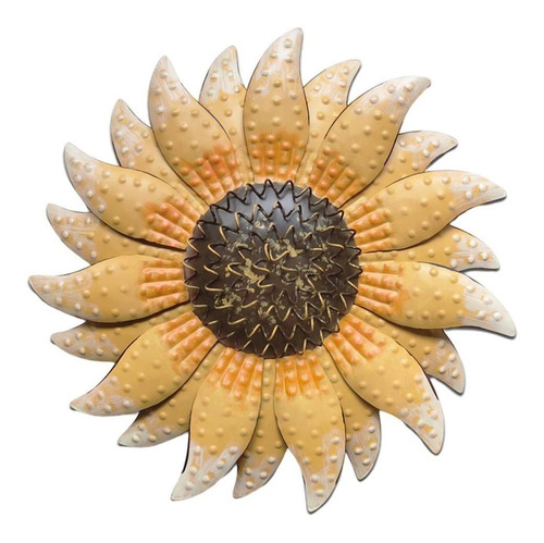 Arte De Pared De Metal De 13 Pulgadas Girasol Colgante