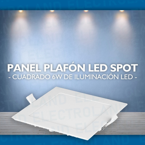 Imagen 9 de 10 de Plafon Led Embutir 6w Spot Panel Cuadrado Frio / Calido