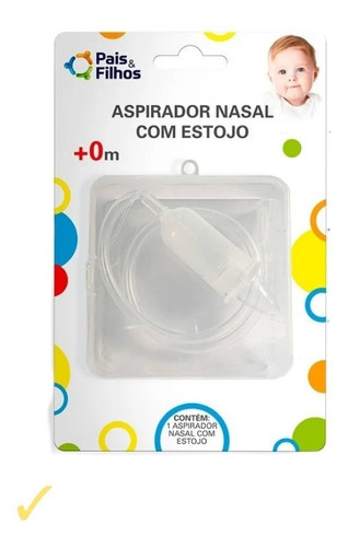 Aspirador Nasal Com Estojo Pais E Filhos Cor Transparente