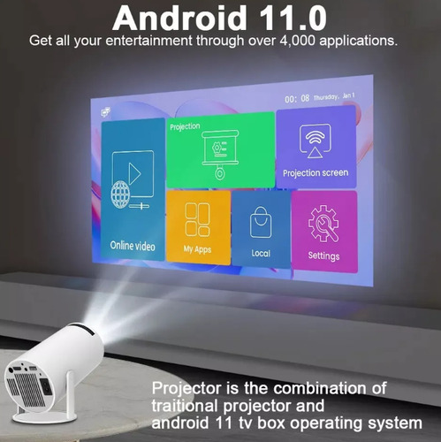 Proyector Portátil Mini Hd 4k Wifi Bluetooth Inteligente