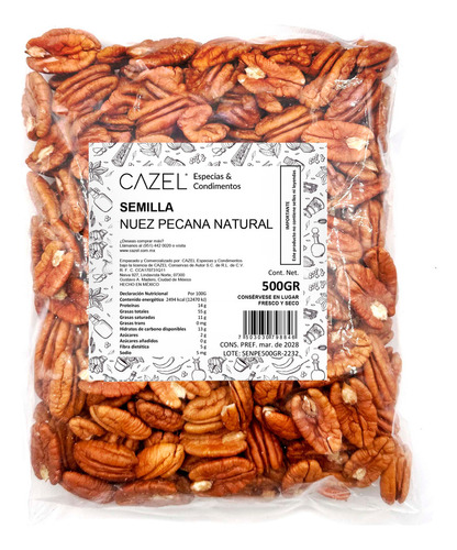 Nuez Pecana Pelada Natural 500g