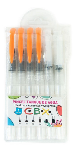 Pinceles Waterbrush Recargables Cbx Tanque Agua X 6 Unid