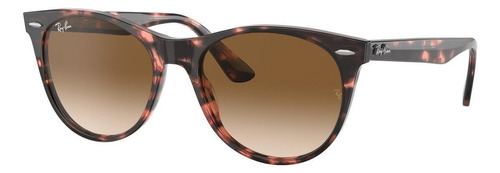 Gafas de sol Ray-Ban Wayfarer II Classic Standard con marco de acetato color polished pink havana, lente light brown degradada, varilla polished pink havana de acetato - RB2185