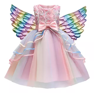 Vestido De Princesa Unicórnio Para Festa De Menina