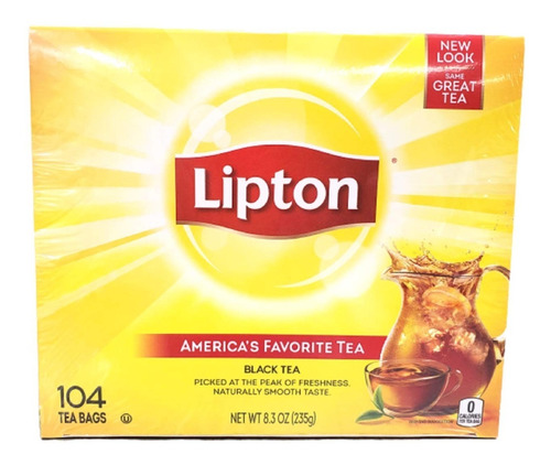 Té Negro Lipton America's Favorite 104 Bolsas Tea 100%nature