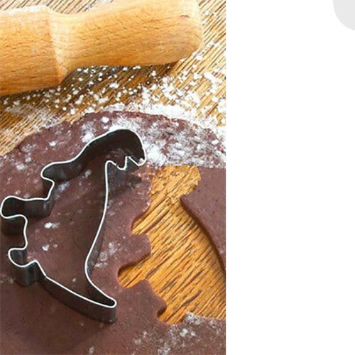 Imagen 2 de 5 de Cortante Dinosaurios Galletita 4 Diseños Masas Acero Inox A1