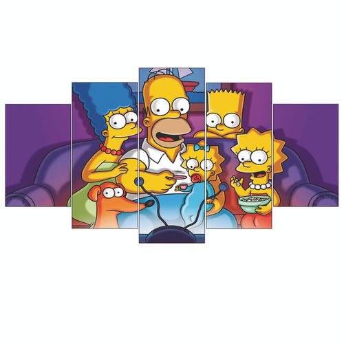 Quadro Moderno Familia Simpsons 115x60 Top N06