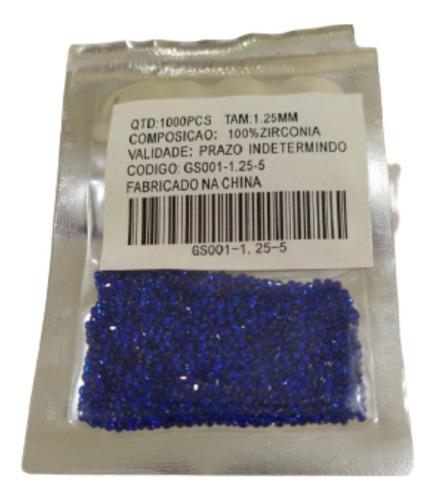  Pedras De Zirconia Redonda 1,00 Mm Azul Safira Pacote 