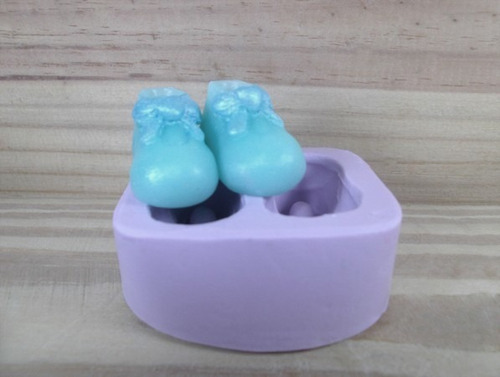 Imagem 4 de 4 de Molde Forma Silicone Sapatinho De Bebe Par