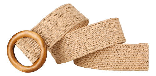 Cinturón Retro Tejido De Ocio Para Mujer, Redondo, Con Hebil