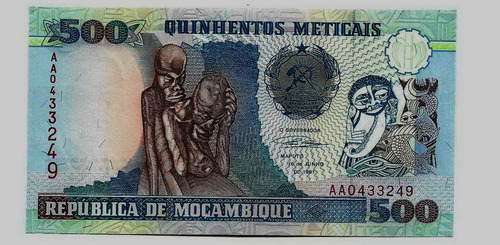 Fk Billete Mozambique 500 Meticais 1991 P-134 Sin Circular