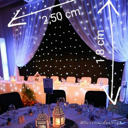 Cortina 2,5 X 1,8 Mt Luces Led Alambre Color Plata 8 Efectos