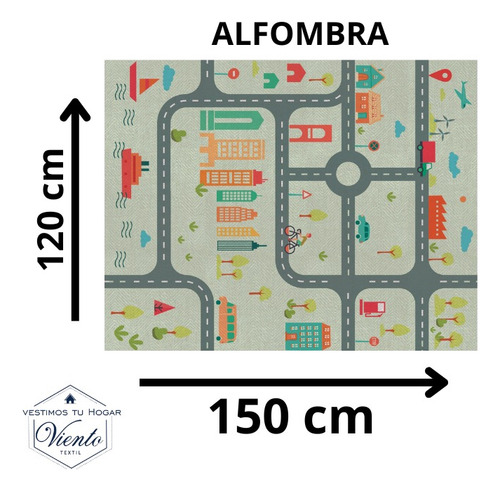 Alfombra Carpeta Estampada Infantil 120 X 150 No Tejida