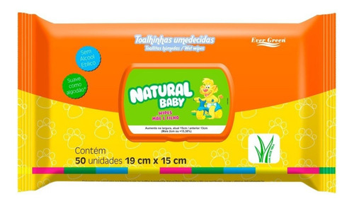 Kit 3 Pacotes Lenço Umedecido Natural Baby Wipes 150 Toalhas