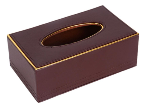 Caja De Pañuelos De Servilleta Rectangular Pu Pu Cuero Rojo