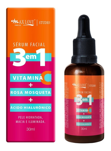 Serum Facial 3 En 1-vit C + Rosa Mosqueta + Hialurónico 30ml Tipo de piel Todo tipo de piel