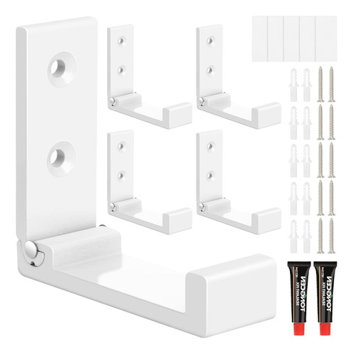 Ganchos De Abrigo Plegables, 5pcs Ganchos De Pared Blancos D