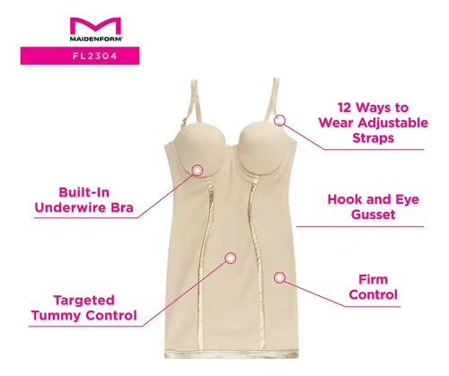 Maidenform Flexees Vestido Modelador Sin Breteles Para Mujer