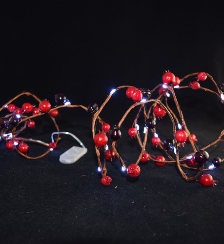 Imagen 4 de 4 de Guirnalda De Cerezas Con Luz Led,adorno Navideño,bm-wg-01