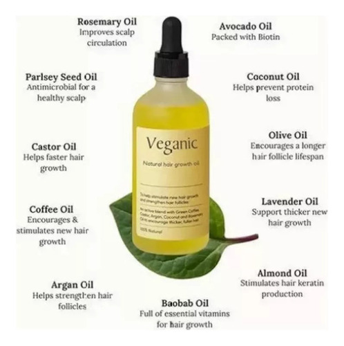 4pcs Aceite Esencial Para Cuidado Del Cabello Veganic Hair