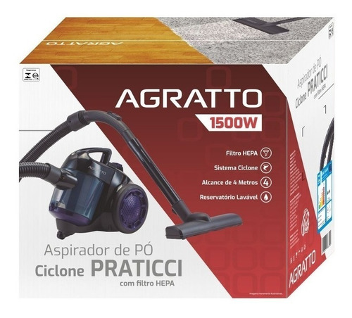 Imagen 5 de 6 de Aspiradora Trineo Agratto ACZ 1.5L morado 220V 60Hz