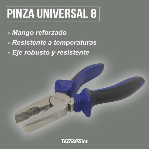 Imagen 4 de 7 de Pinza Universal 8 Pulgadas 200mm Cromo Vanadio Rawa