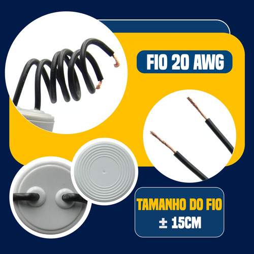 Kit 10 Capacitores Permanentes 12uf 250v 2 Fios Cbb60 Motor.